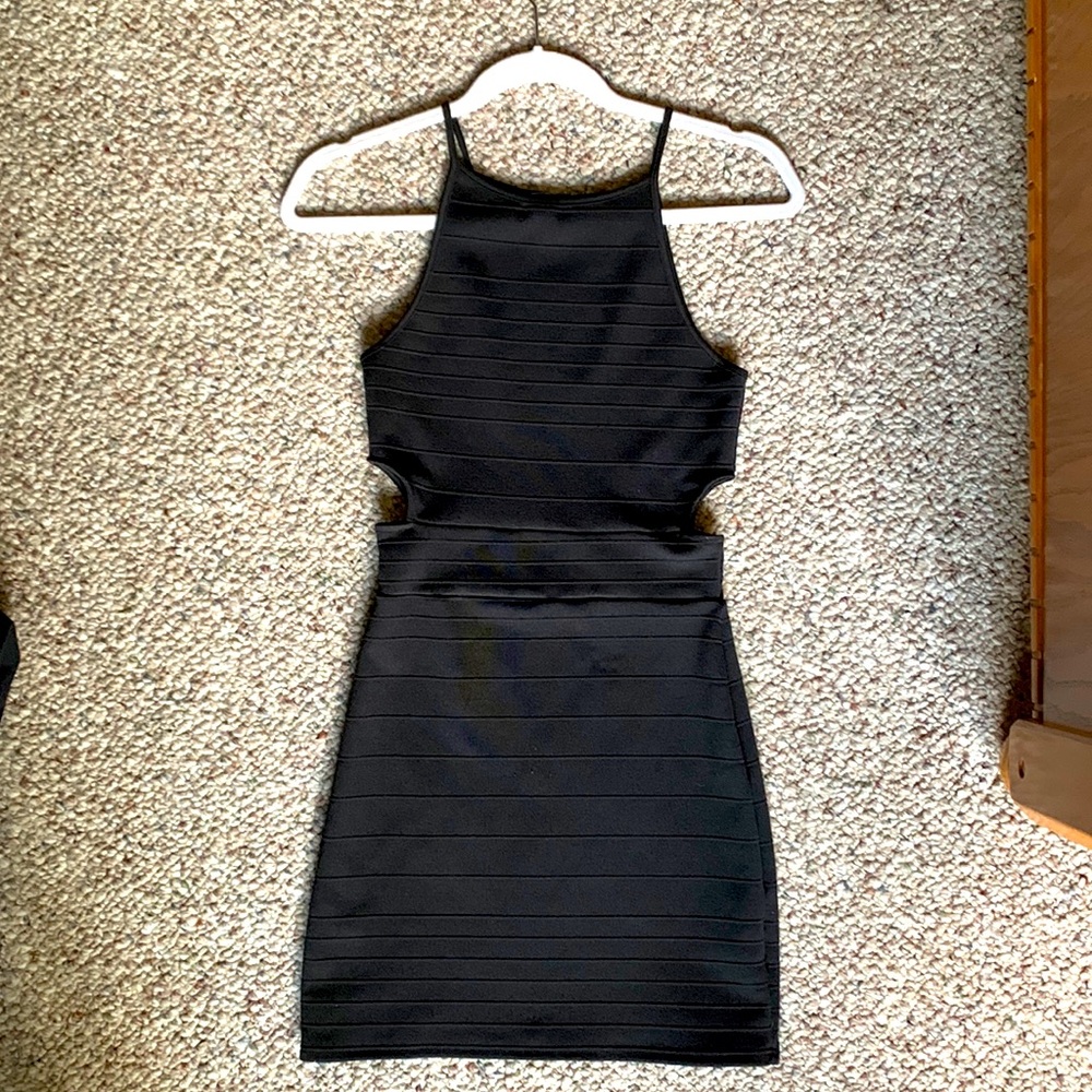 Y2k retro bodycon bandage side hole cut out mini dress